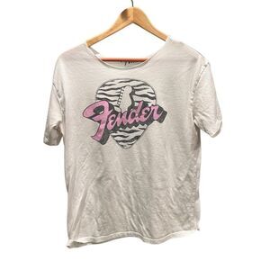 Fender guitar women’s short sleeve‎ raw boatneck t-shirt size large